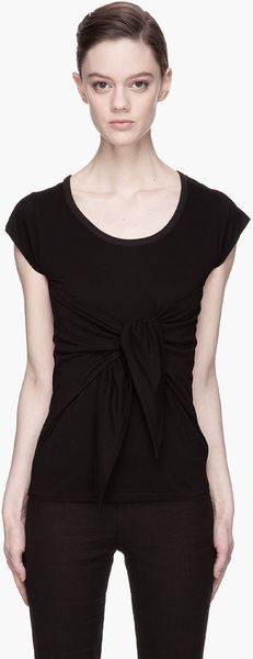 Silent By Damir Doma Black Scoopneck Wrap Top - Lyst