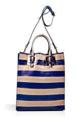 Sophie Hulme Striped Eelskin Convertible Tote