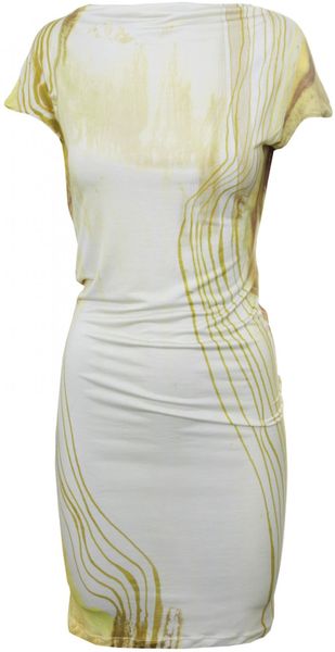 Todd Lynn Cadamosta Jersey Print Dress Pure Gold - Lyst