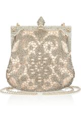 Valentino Embellished Tulle and Satin Shoulder Bag