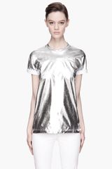 Versus  Metallic Silver Jersey T-Shirt