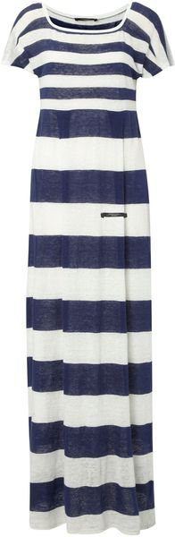 Weekend By Maxmara Hateley Short Sleeve Striped Maxi Dress - Lyst