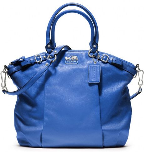 Coach Madison Leather Lindsey Satchel in Blue (silvercobalt) Coach Madison Leather Lindsey Satchel in Blue (silvercobalt)