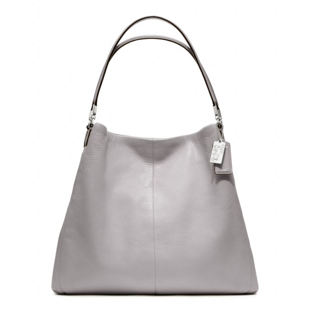Coach Madison Leather Phoebe Shoulder Bag in Gray (sv/pebble grey) | Lyst