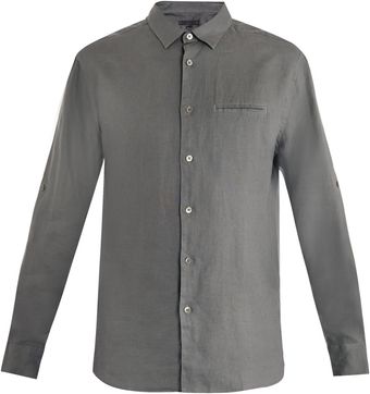 John Varvatos Roll Sleeve Linen Shirt - Lyst