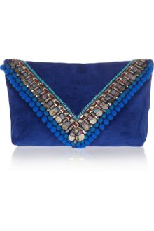 Matthew Williamson Embellished Suede Clutch - Lyst