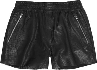 Oak Rider Perforated Leather Shorts - Lyst