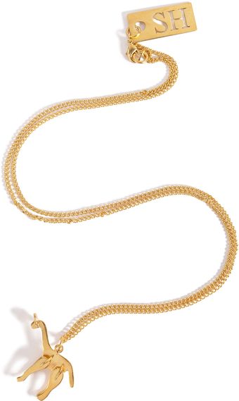 Sophie Hulme Giraffe Pendant Necklace - Lyst