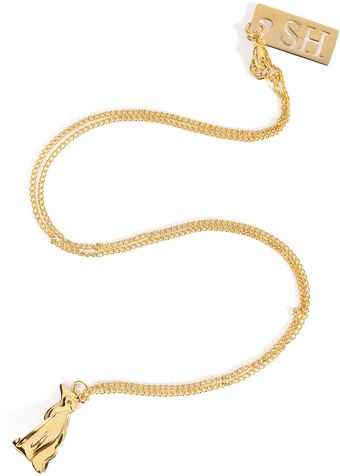 Sophie Hulme Goldplated Penguin Pendant Necklace - Lyst