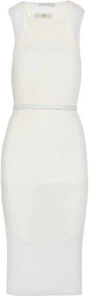 Stella McCartney Sheer Plissé Dress - Lyst