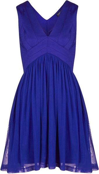 Topshop Bandage V Neck Skater Dress - Lyst