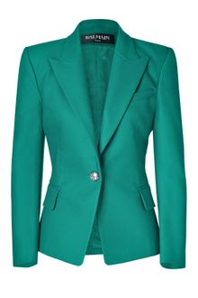 Balmain Emerald One Button Stretch Cotton Blazer - Lyst