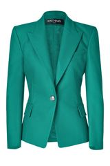 Balmain Emerald One Button Stretch Cotton Blazer