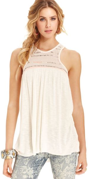 Free People Sleeveless High Neck Beaded Sequined A Line Top - Lyst