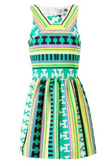 MSGM Ikat Printed Cotton Dress - Lyst