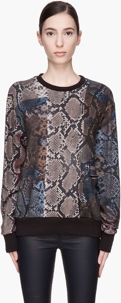 Preen Purple Multicolor Python Print Sweatshirt - Lyst