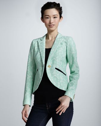 Smythe Lace Cutaway Blazer - Lyst