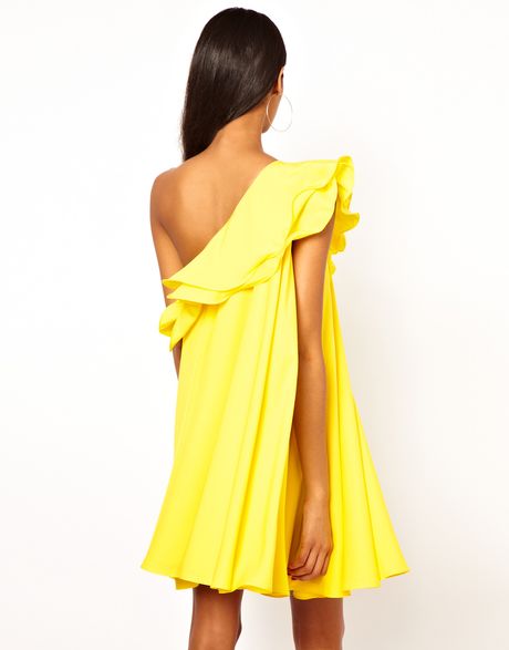 Yellow One Shoulder Dress