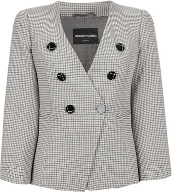 Emporio Armani Double Breasted Jacket - Lyst