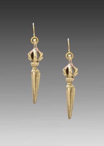 Vanessa Mooney Vanessa Mooney Blade Of The Crown Earrings in Brass - Lyst