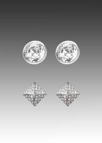 Juicy Couture Gemstone Stud Earrings in Crystal - Lyst