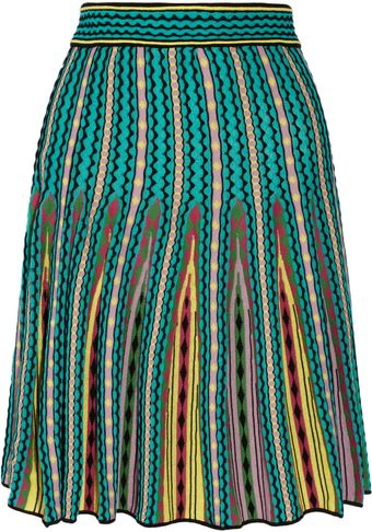 M Missoni Pleated Crochetknit Skirt - Lyst