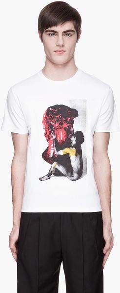 Raf Simons  Inset Sculpture Kiss Print T-Shirt - Lyst