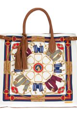 Ralph Lauren Equestrian Print Tassel Tote