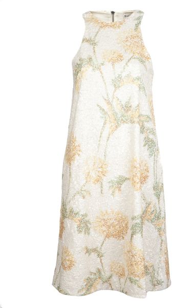 Suno Sequined Floral Dress - Lyst
