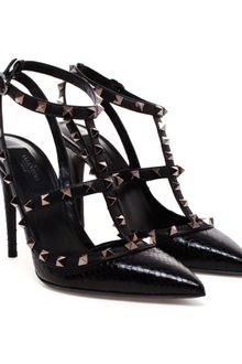 Valentino Studded Python Leather Pumps - Lyst