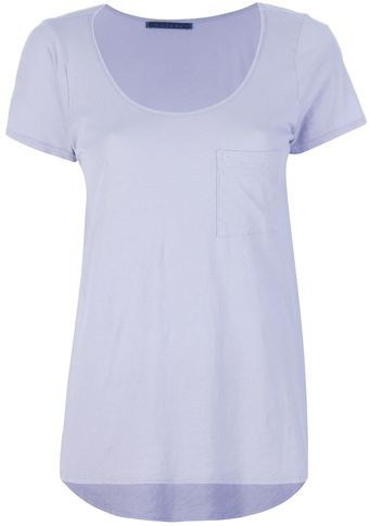 Velvet Scoop Neck T-shirt - Lyst