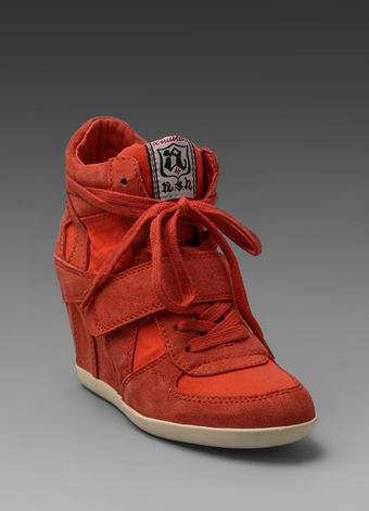 Ash Bowie Wedge Sneaker in Coral - Lyst