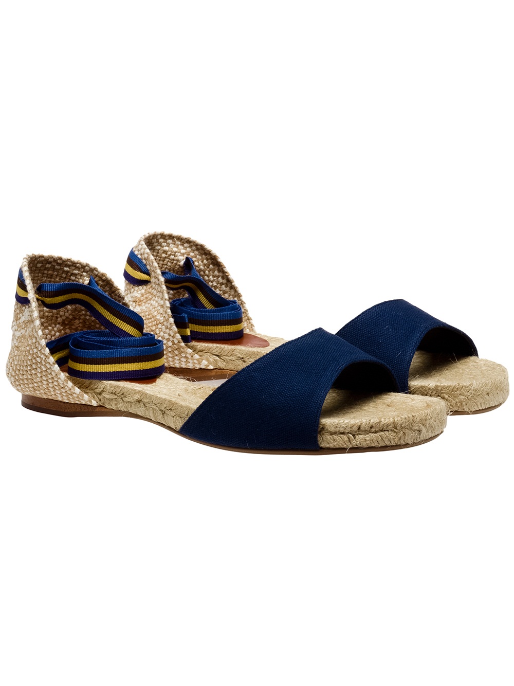 Castaner Espadrille Sandals with Ribbon Ties in Blue Lyst