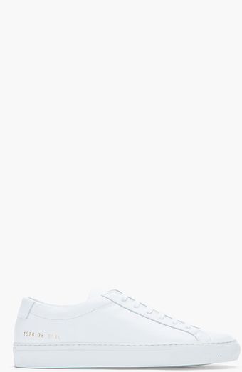 Common Projects White Leather Achilles Low Top Sneakers - Lyst