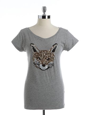 French Connection Sequin Fox Tee - Lyst