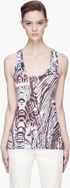 Iro Magenta and Blue Patterned Linen Tank Top - Lyst