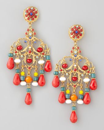 Jose & Maria Barrera Beaded Chandelier Clip Earrings - Lyst