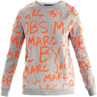 Marc By Marc Jacobs Neon Graffiti Sweat Top - Lyst