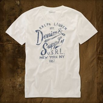 Ralph Lauren New York Script V-neck Tee - Lyst