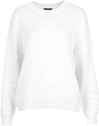 Topshop Knitted Quilted Sweat - Lyst