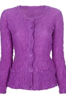 Issey Miyake Cauliflower Crinkled Button Down Cardigan - Lyst