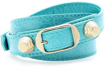 Balenciaga Giant Leather Double Wrap Around Bracelet - Lyst