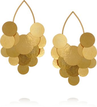 Herve Van Der Straeten Pastilles Hammered Goldplated Earrings - Lyst