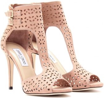 Jimmy Choo Taba Perforated Suede Sandals - Lyst