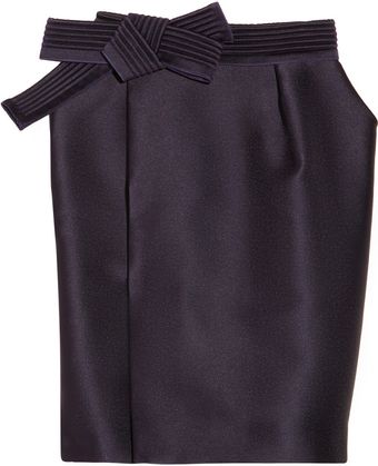 Lanvin Duchess Satin Wrap Effect Skirt - Lyst