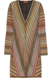 Missoni Striped Metallic Crochetknit Dress - Lyst