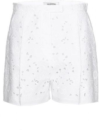 Valentino Embroidered Shorts with Cut Out Detail - Lyst
