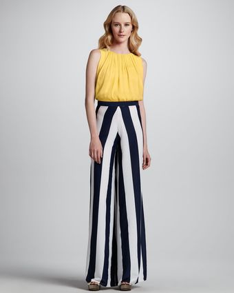 Alice + Olivia Superflare Wideleg Striped Pants - Lyst