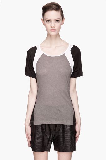 Rag & Bone Grey Colorblocked Moto Boyfriend T-Shirt - Lyst