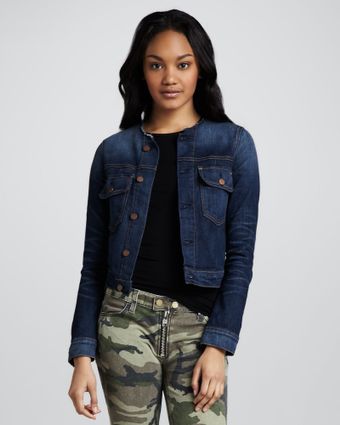 Textile Elizabeth And James Sid Collarless Denim Jacket - Lyst